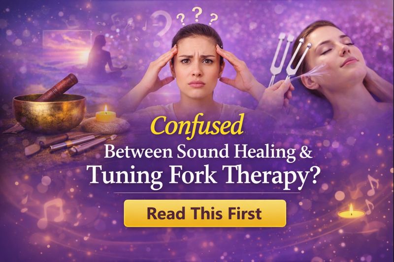 Sound Healing vs Tuning Fork Therapy explained visually to help choose the right holistic healing approach