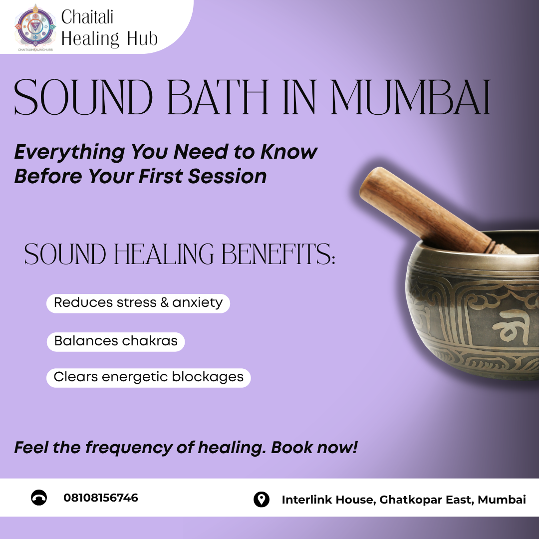 Sound bath in Mumbai session using singing bowl for stress relief and chakra balancing