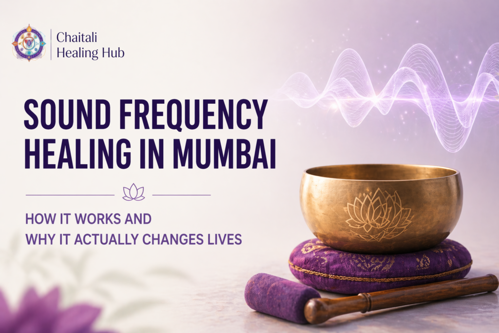 ound Frequency Healing in Mumbai session with singing bowl at Chaitali Healing Hubb for stress relief and holistic wellness